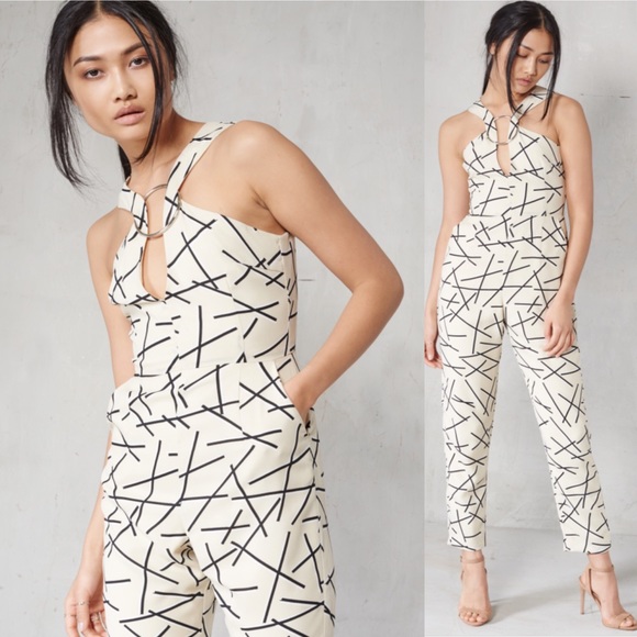 abstract print jumpsuit